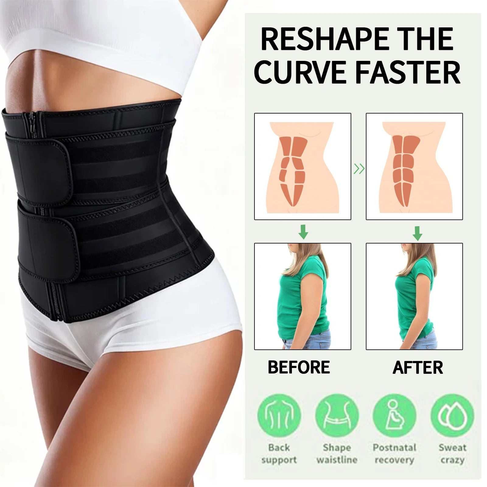Wonder-Beauty Waist Trainer with Adjustable Belts | BABBAK'S LTD
