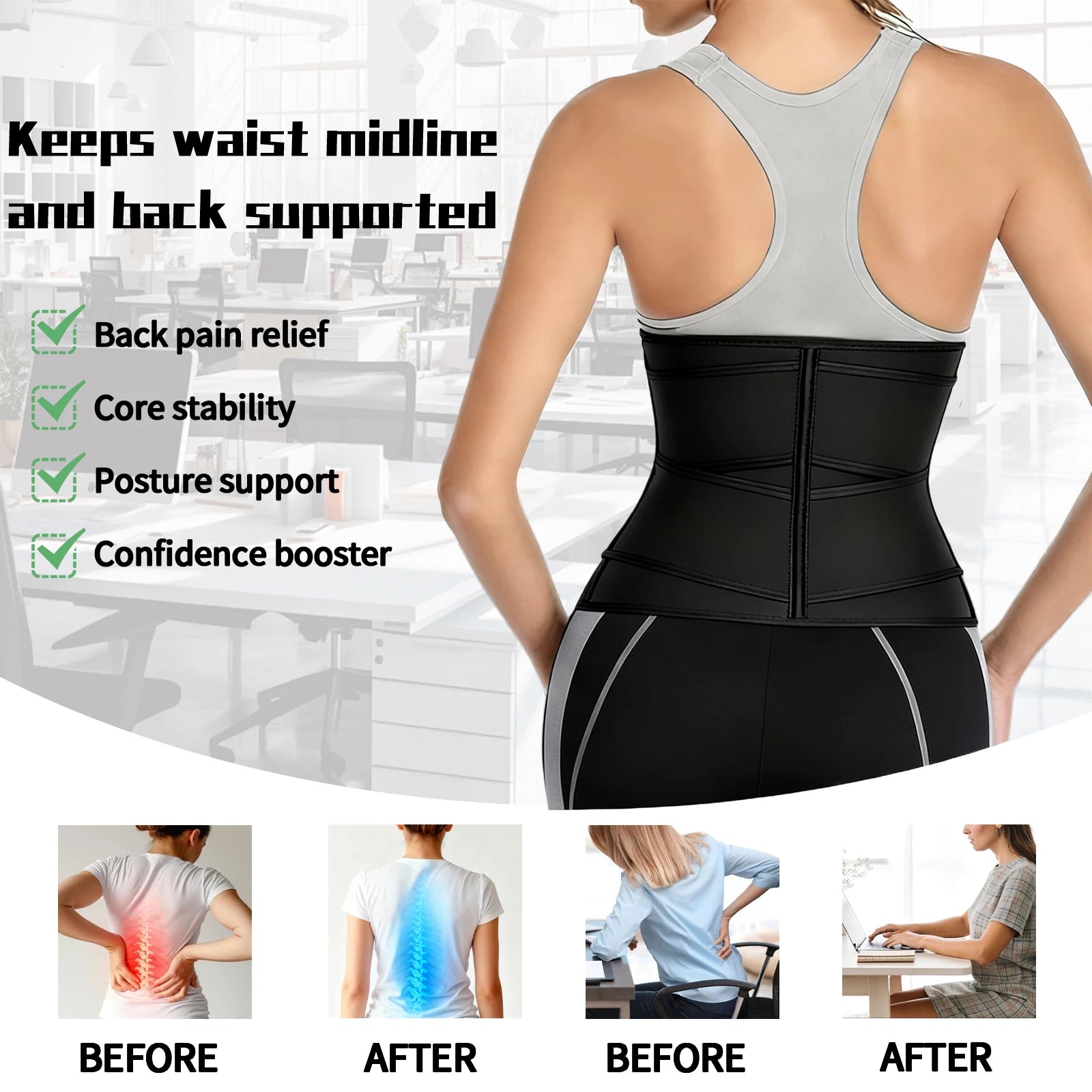 Wonder-Beauty Waist Trainer with Adjustable Belts | BABBAK'S LTD