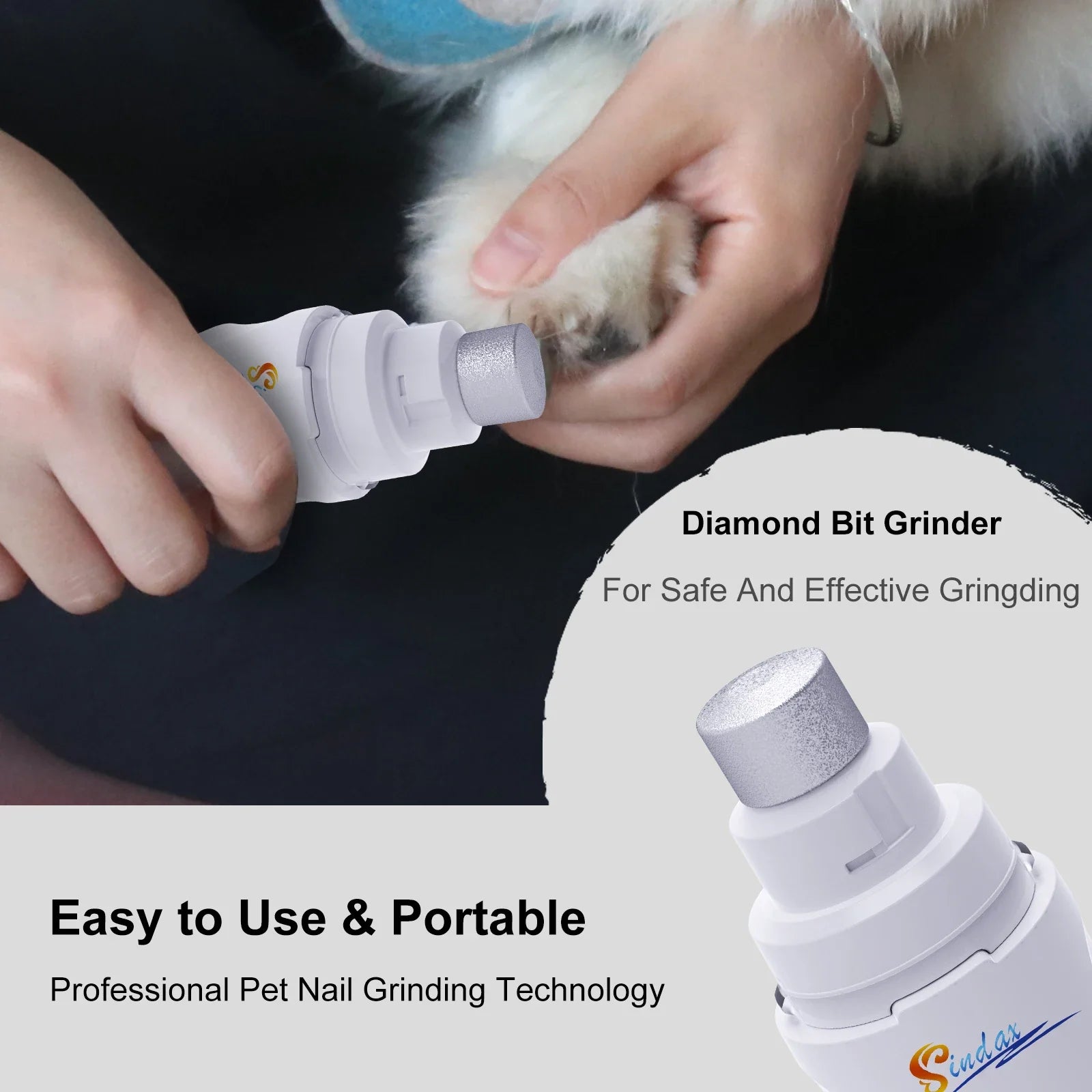Dog Nail Grinder USB Rechargeable Electric Pet Paws Clipper