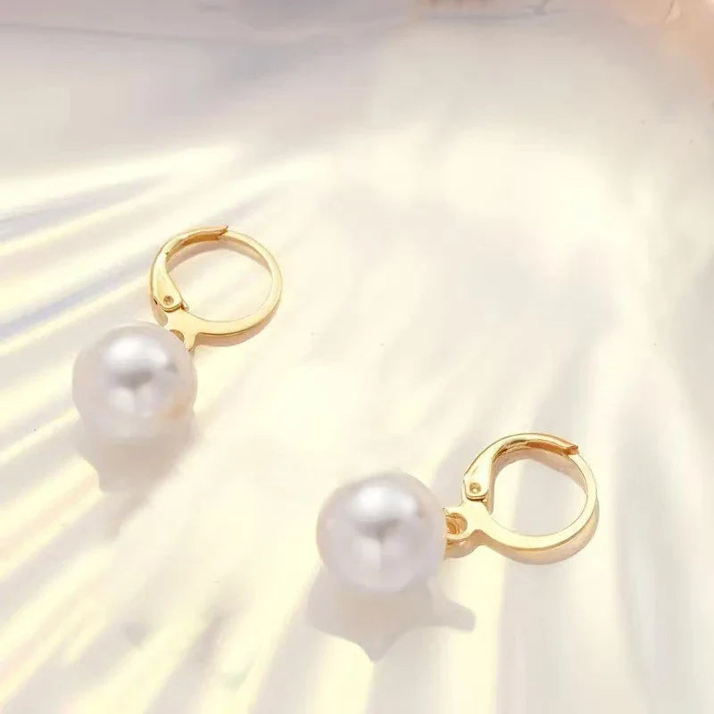 2 Pieces Of Round Pearl Jewelry Set, Earrings, Pendants, Necklaces, Ladies' Exquisite And Fashionable Wedding Jewelry Set,Gifts